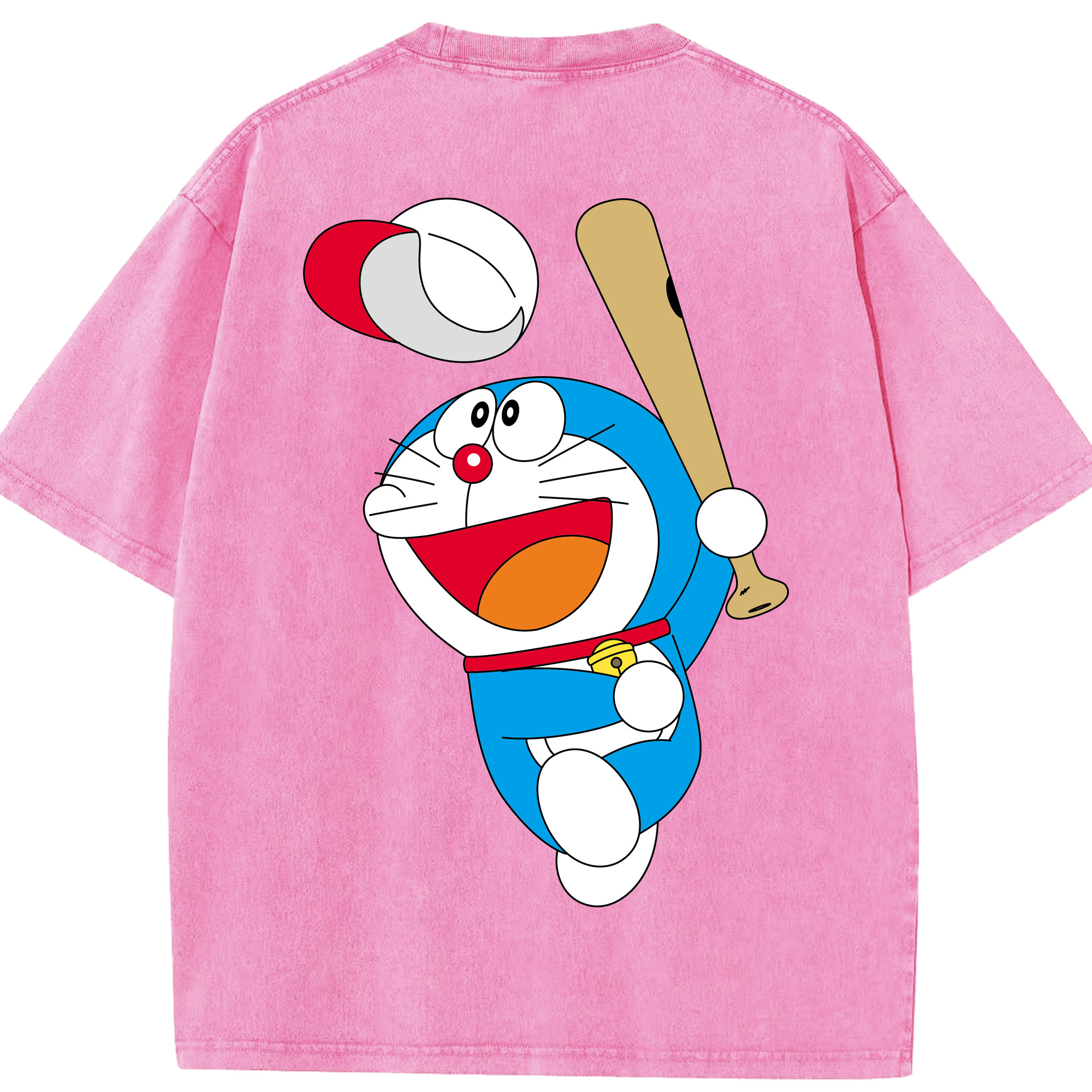 （画像用） ドラえもん Doraemon 綿100% ヴィンテージ風 半袖Tシャツ（背面プリント）